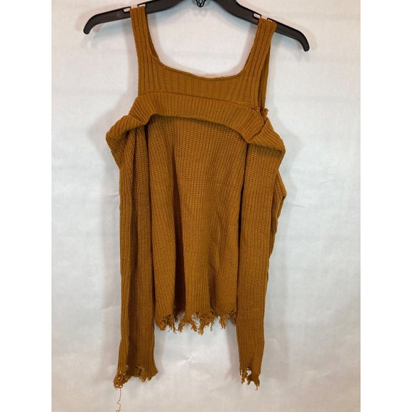 Chic Knit Elegance: Large Gold Women's Sweater - Cozy Comfort & Timeless Style - Picture 4 of 5